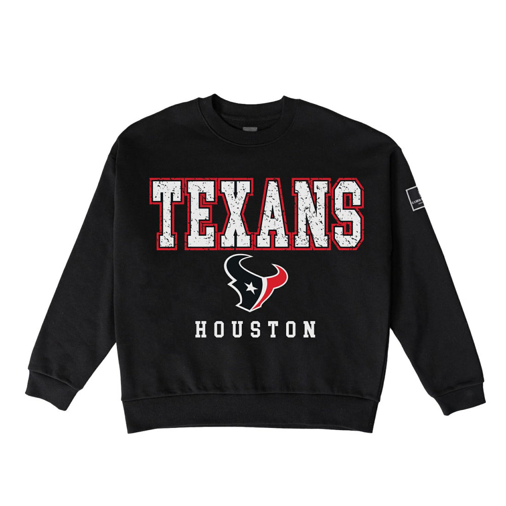 Houston Texans Gameday Couture Women's Oversized Level Up Black Label Premium Fleece Sweatshirt Black - NFL