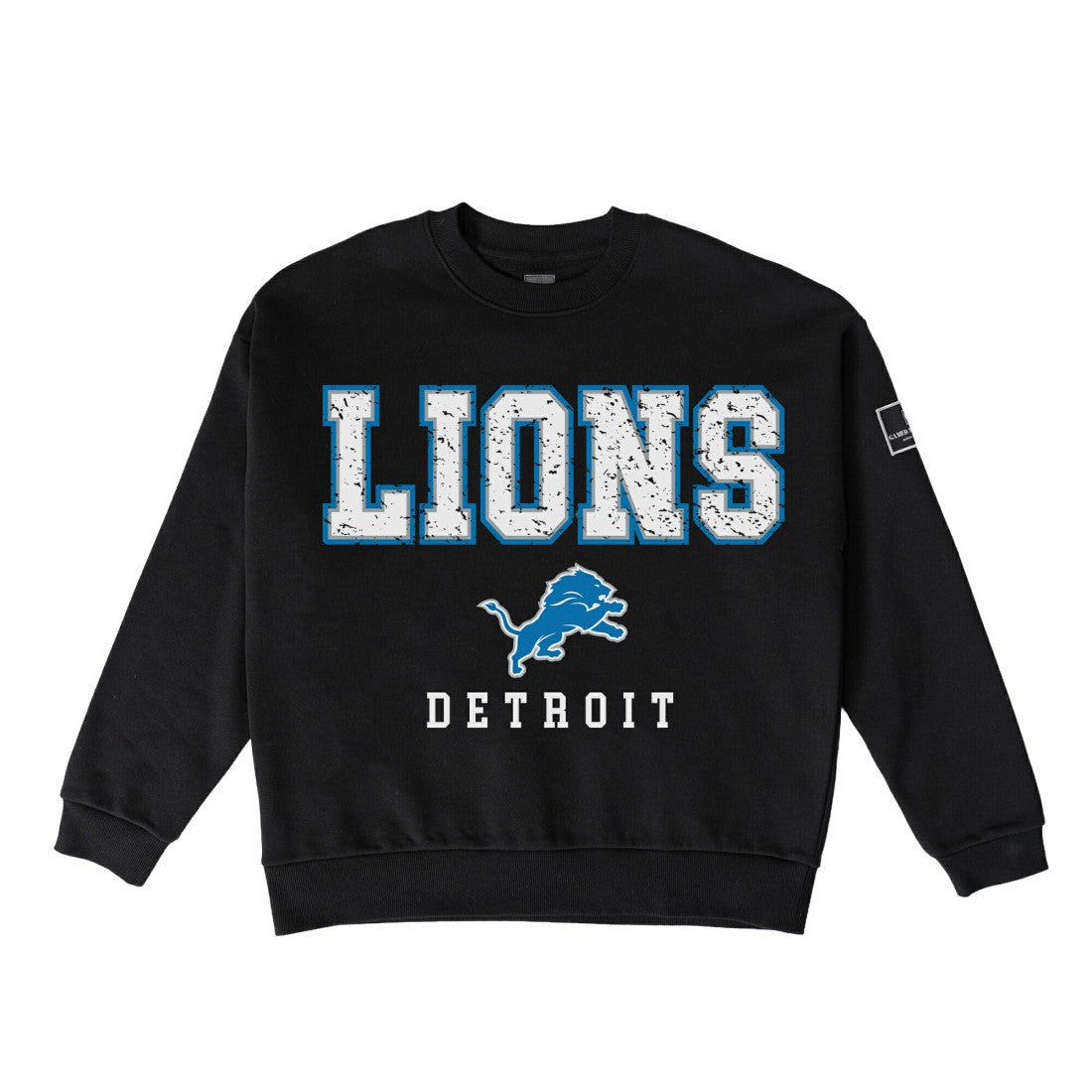 Detroit Lions Gameday Couture Women's Oversized Level Up Black Label Premium Fleece Sweatshirt Black - NFL