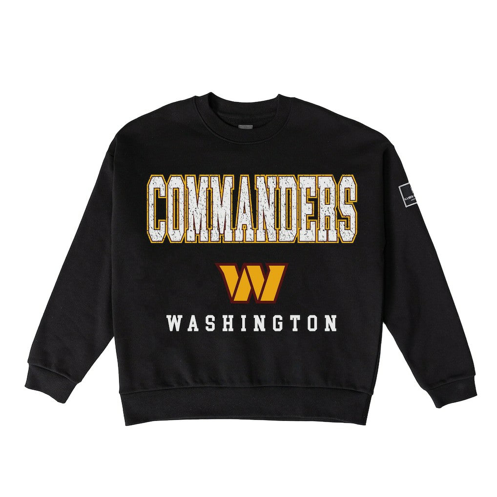 Washington Commanders Gameday Couture Women's Oversized Level Up Black Label Premium Fleece Sweatshirt Black - NFL