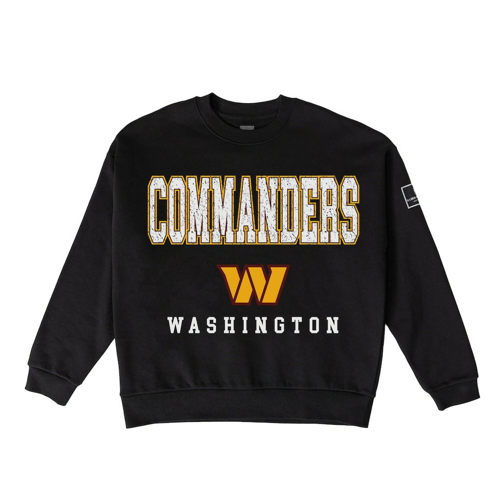 Washington Commanders Gameday Couture Women's Oversized Level Up Black Label Premium Fleece Sweatshirt Black - NFL