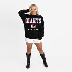 New York Giants Gameday Couture Women's Oversized Level Up Black Label Premium Fleece Sweatshirt Black - NFL