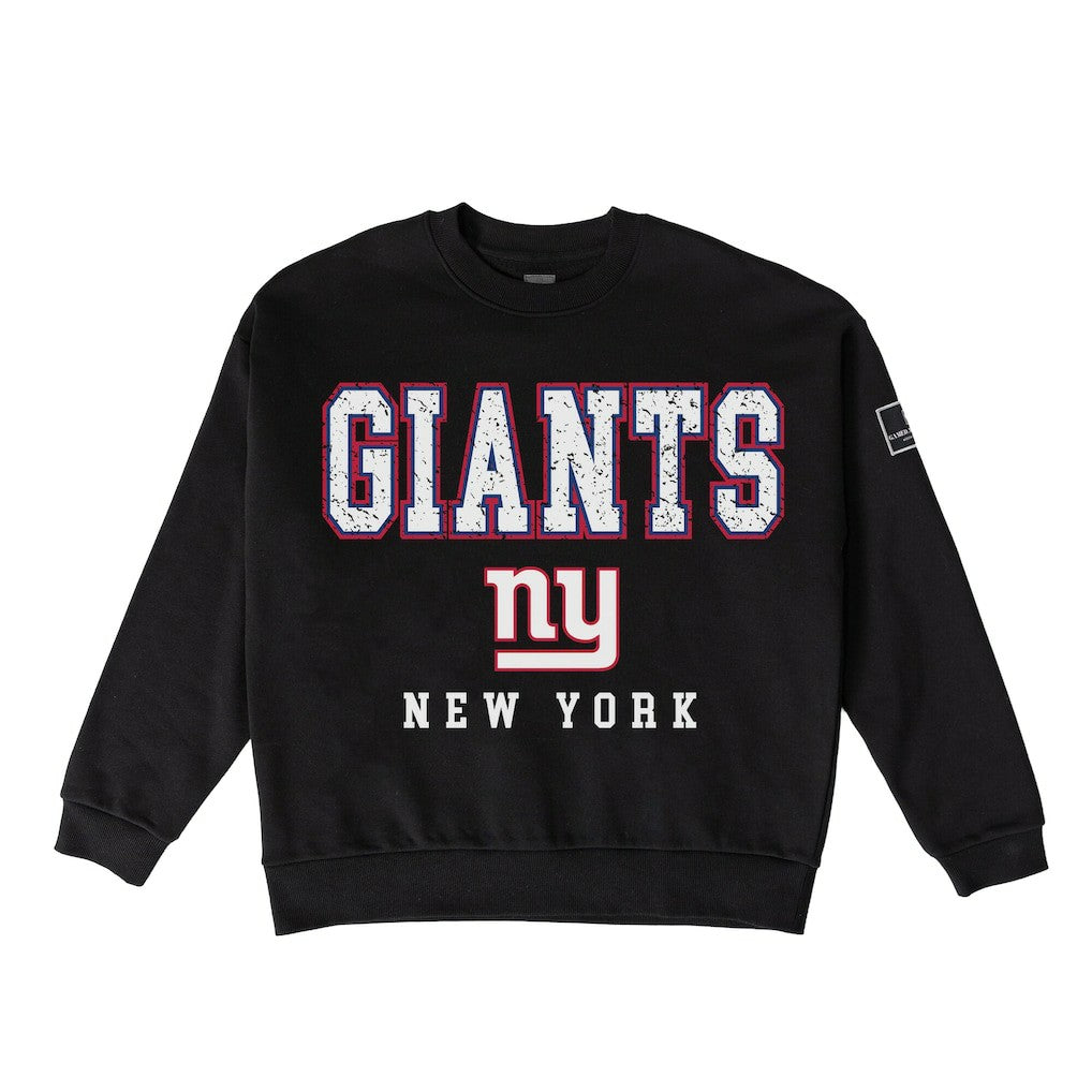 New York Giants Gameday Couture Women's Oversized Level Up Black Label Premium Fleece Sweatshirt Black - NFL