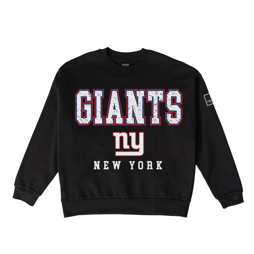New York Giants Gameday Couture Women's Oversized Level Up Black Label Premium Fleece Sweatshirt Black - NFL