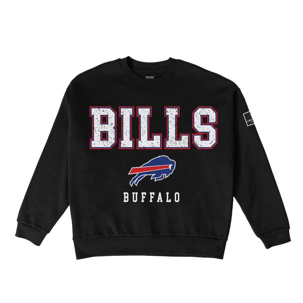 Buffalo Bills Gameday Couture Women's Oversized Level Up Black Label Premium Fleece Sweatshirt Black - NFL