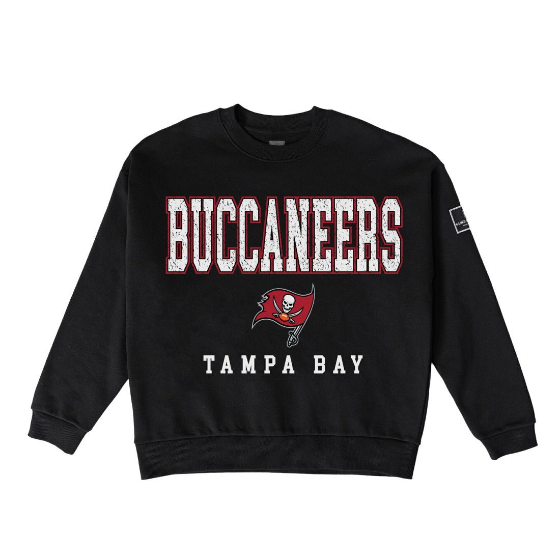 Tampa Bay Buccaneers Gameday Couture Women's Oversized Level Up Black Label Premium Fleece Sweatshirt Black - NFL