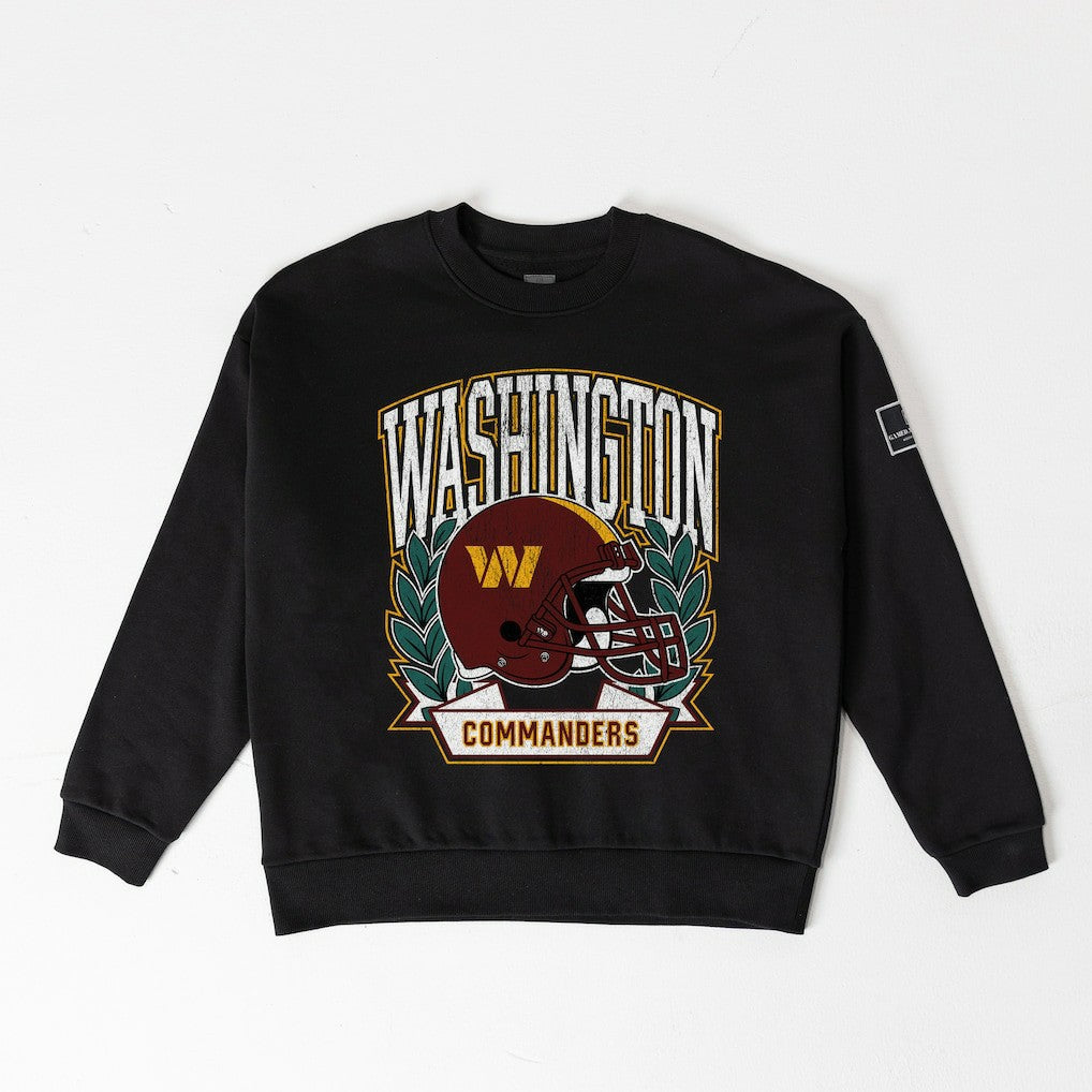 Washington Commanders Gameday Couture Women's Oversized Victory Lane Black Label Premium Fleece Sweatshirt Black - NFL