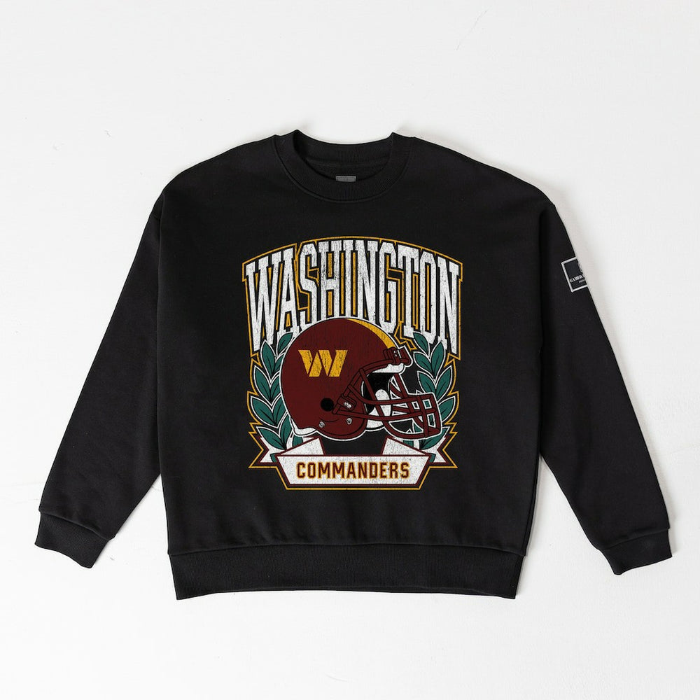 Washington Commanders Gameday Couture Women's Oversized Victory Lane Black Label Premium Fleece Sweatshirt Black - NFL