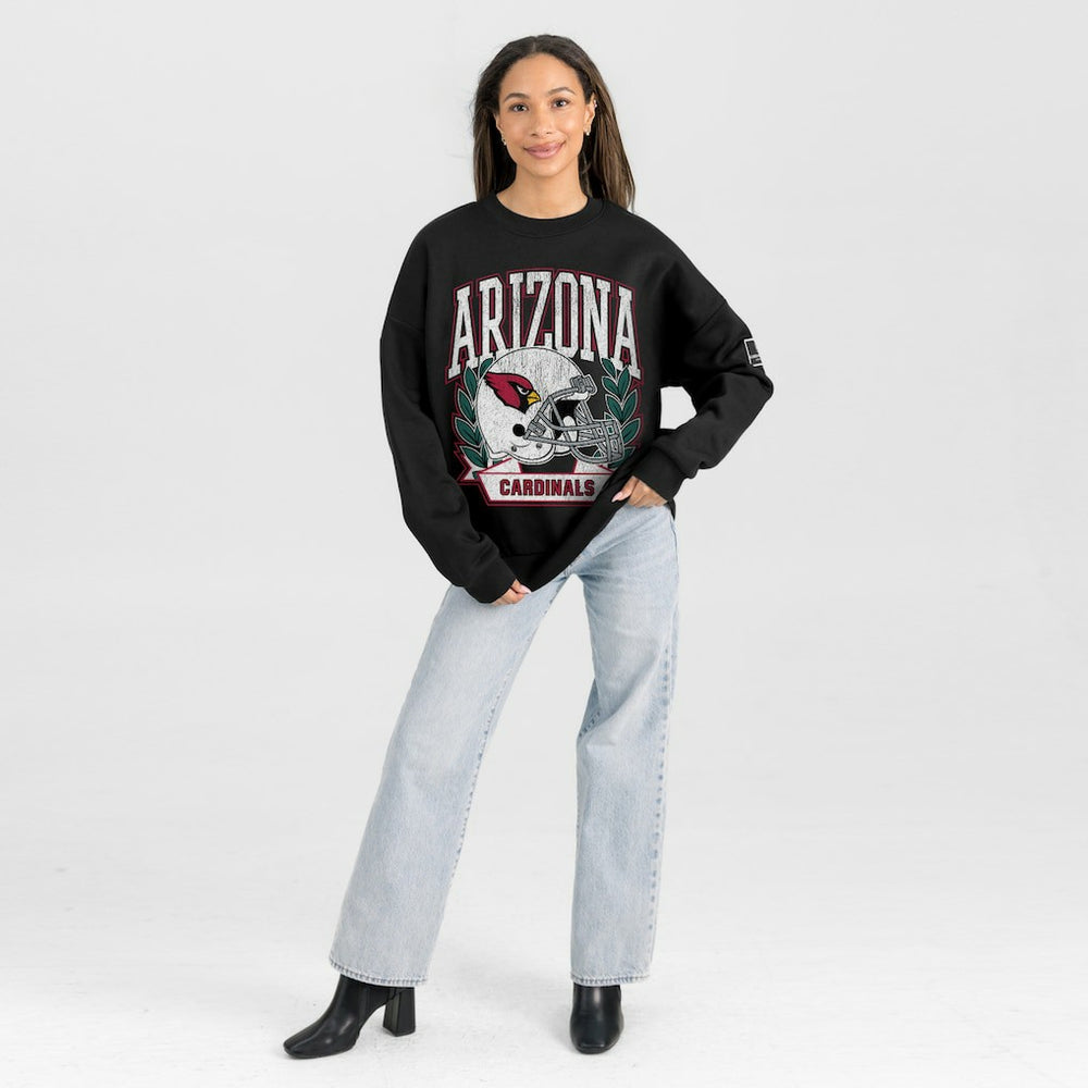 Arizona Cardinals Gameday Couture Women's Oversized Victory Lane Black Label Premium Fleece Sweatshirt Black - NFL