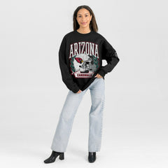 Arizona Cardinals Gameday Couture Women's Oversized Victory Lane Black Label Premium Fleece Sweatshirt Black - NFL
