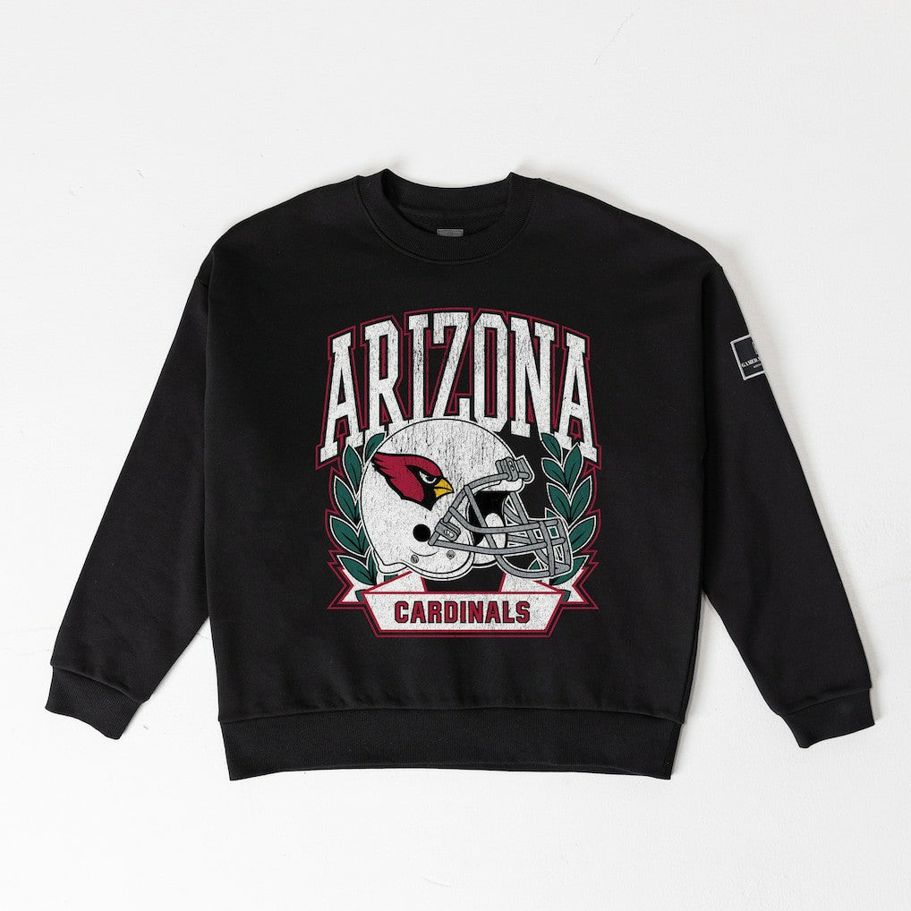 Arizona Cardinals Gameday Couture Women's Oversized Victory Lane Black Label Premium Fleece Sweatshirt Black - NFL
