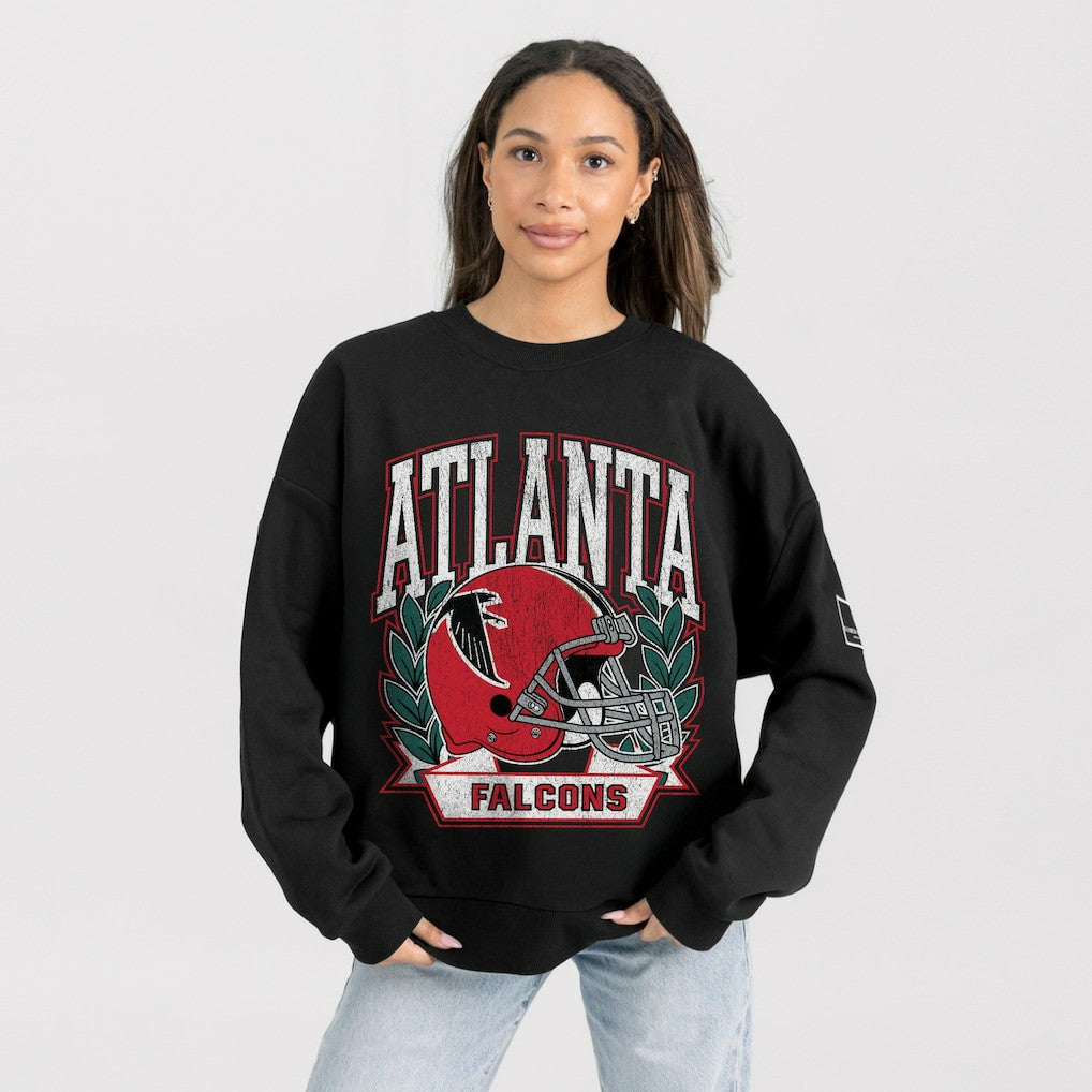 Atlanta Falcons Gameday Couture Women's Oversized Victory Lane Black Label Premium Fleece Sweatshirt Black - NFL