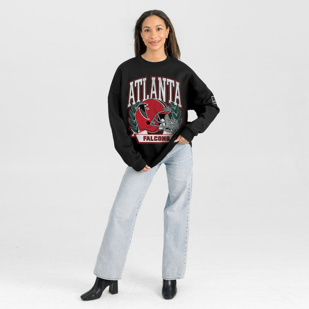 Atlanta Falcons Gameday Couture Women's Oversized Victory Lane Black Label Premium Fleece Sweatshirt Black - NFL
