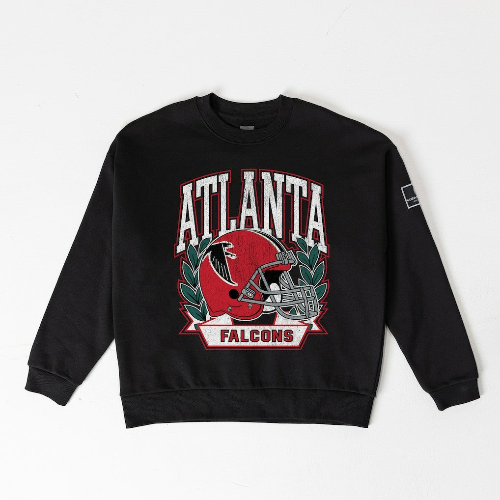 Atlanta Falcons Gameday Couture Women's Oversized Victory Lane Black Label Premium Fleece Sweatshirt Black - NFL
