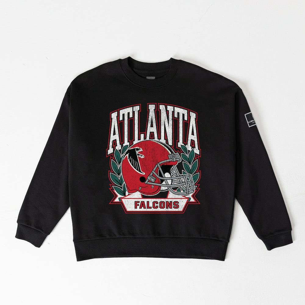 Atlanta Falcons Gameday Couture Women's Oversized Victory Lane Black Label Premium Fleece Sweatshirt Black - NFL
