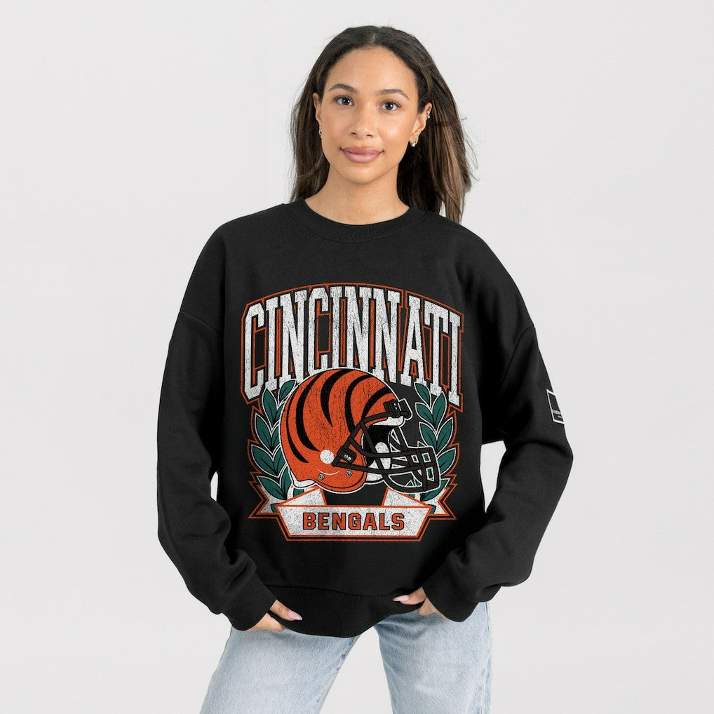 Cincinnati Bengals Gameday Couture Women's Oversized Victory Lane Black Label Premium Fleece Sweatshirt Black - NFL