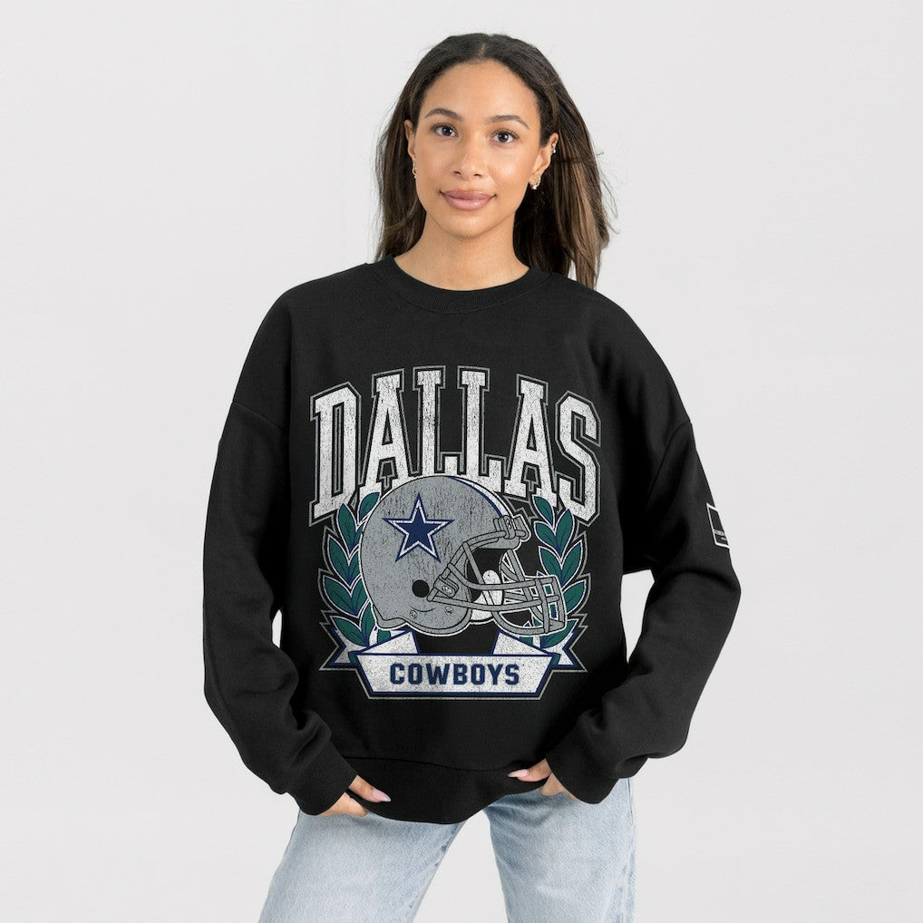 Dallas Cowboys Gameday Couture Women's Oversized Victory Lane Black Label Premium Fleece Sweatshirt Black - NFL