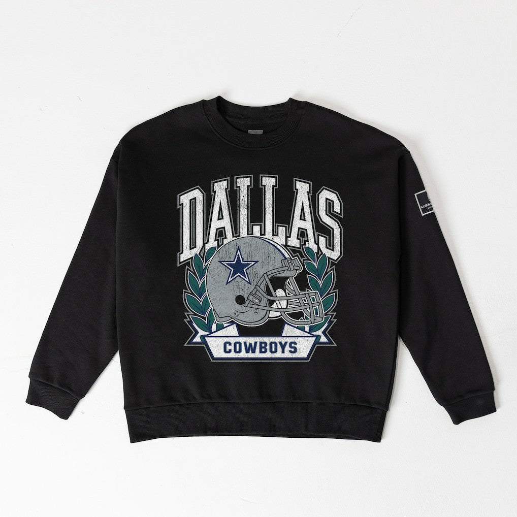 Dallas Cowboys Gameday Couture Women's Oversized Victory Lane Black Label Premium Fleece Sweatshirt Black - NFL