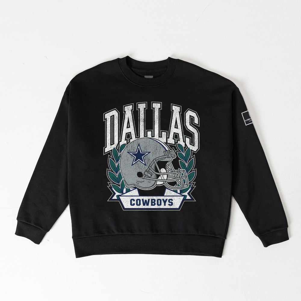 Dallas Cowboys Gameday Couture Women's Oversized Victory Lane Black Label Premium Fleece Sweatshirt Black - NFL