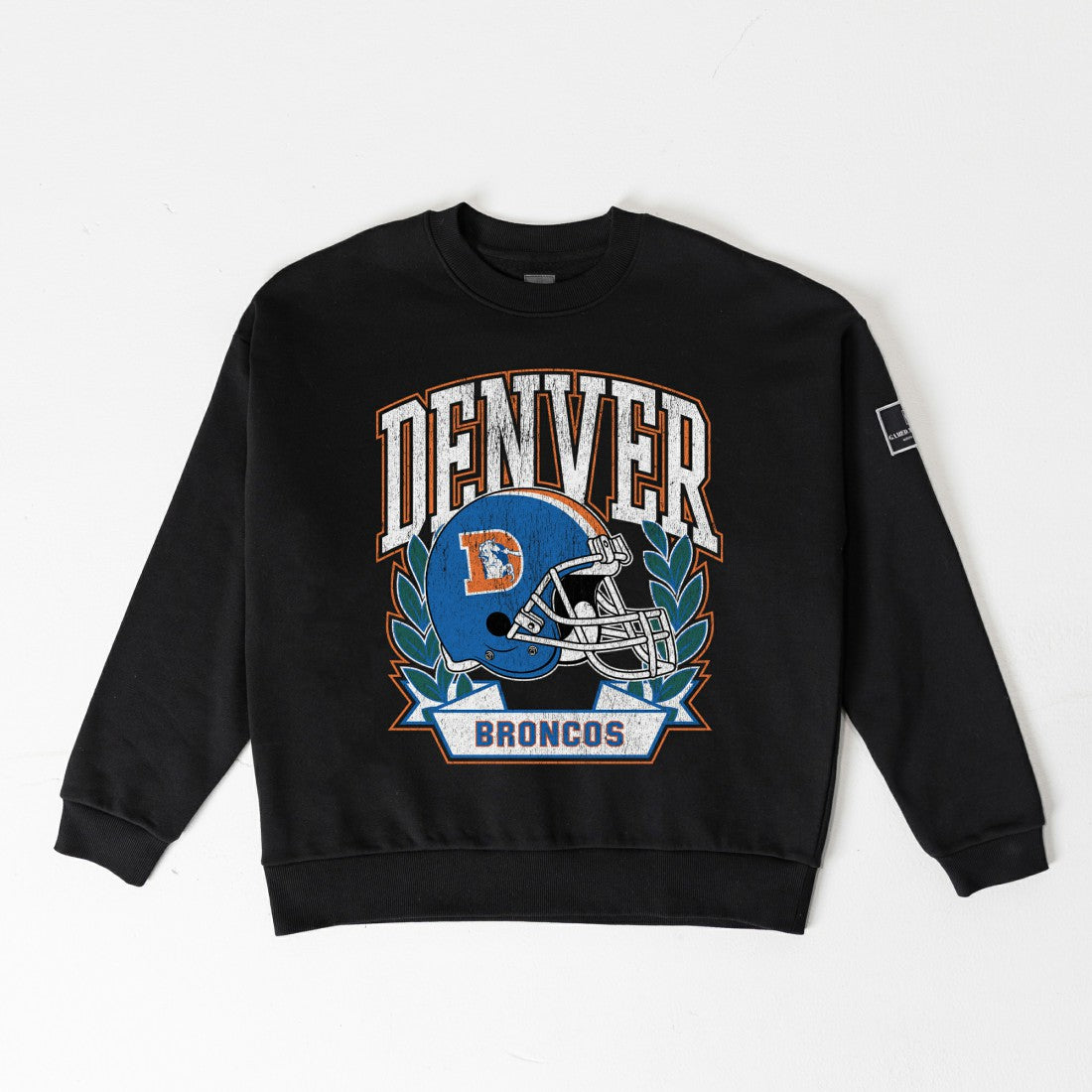 Denver Broncos Gameday Couture Women's Oversized Victory Lane Black Label Premium Fleece Sweatshirt Black - NFL