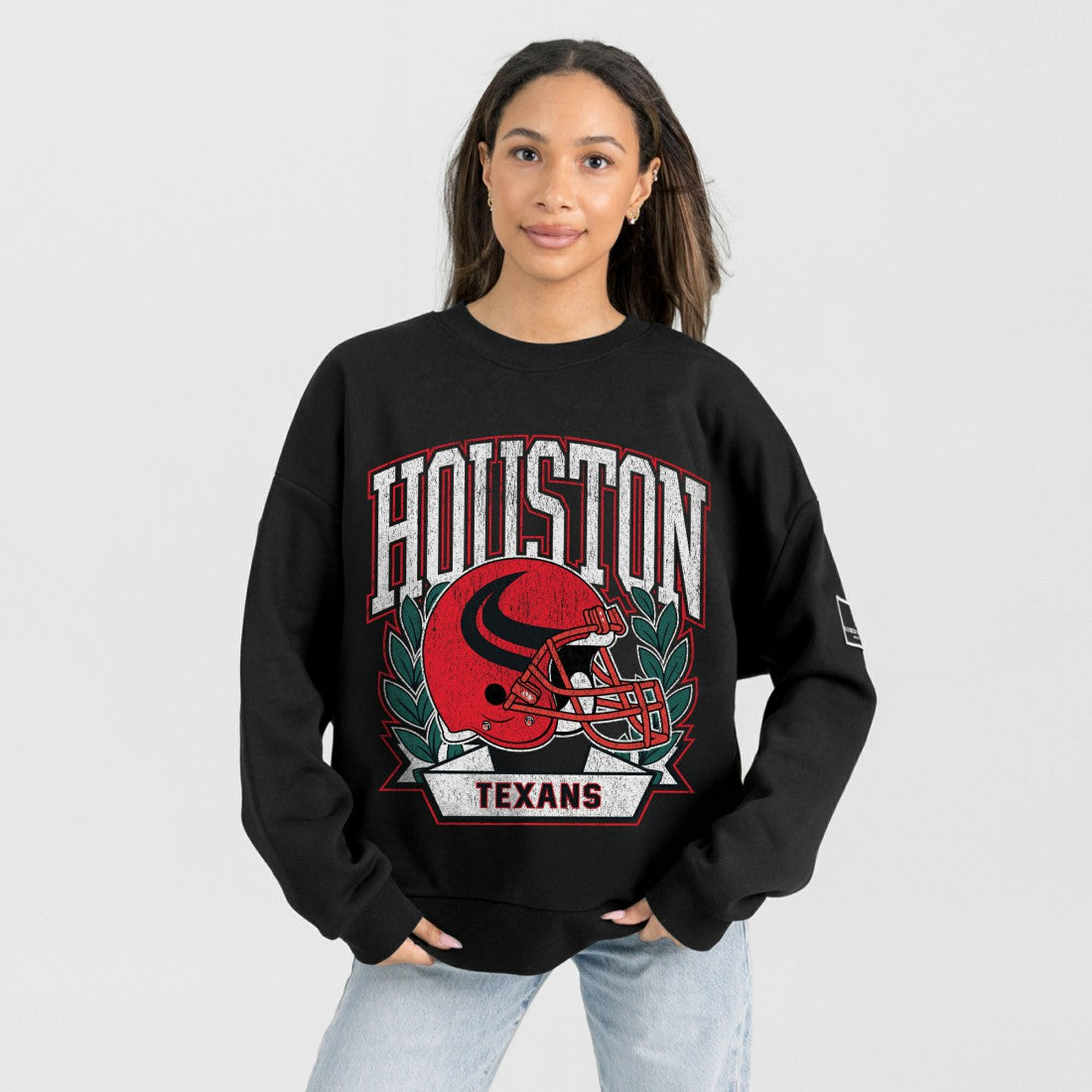 Houston Texans Gameday Couture Women's Oversized Victory Lane Black Label Premium Fleece Sweatshirt Black - NFL