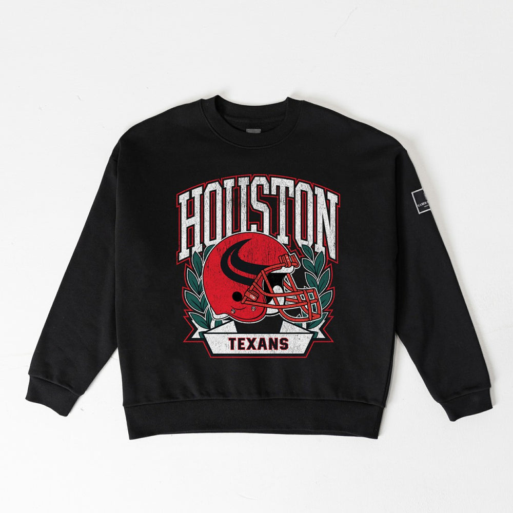 Houston Texans Gameday Couture Women's Oversized Victory Lane Black Label Premium Fleece Sweatshirt Black - NFL