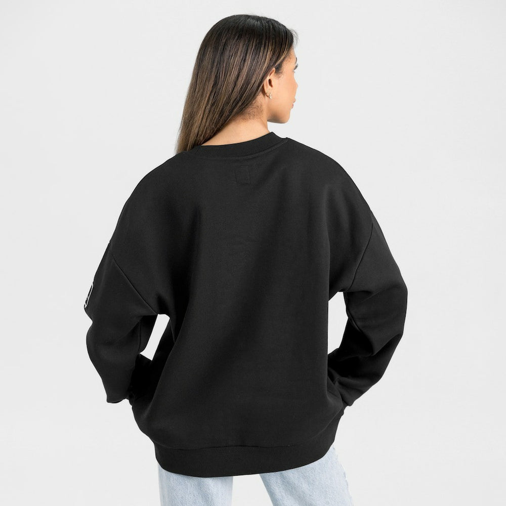 New Orleans Saints Gameday Couture Women's Oversized Victory Lane Black Label Premium Fleece Sweatshirt Black - NFL