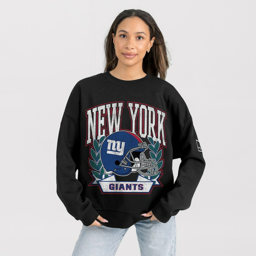 New York Giants Gameday Couture Women's Oversized Victory Lane Black Label Premium Fleece Sweatshirt Black - NFL