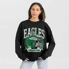 Philadelphia Eagles Gameday Couture Women's Oversized Victory Lane Black Label Premium Fleece Sweatshirt Black - NFL
