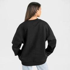 Pittsburgh Steelers Gameday Couture Women's Oversized Victory Lane Black Label Premium Fleece Sweatshirt Black - NFL