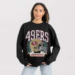 San Francisco 49ers Gameday Couture Women's Oversized Victory Lane Black Label Premium Fleece Sweatshirt Black - NFL