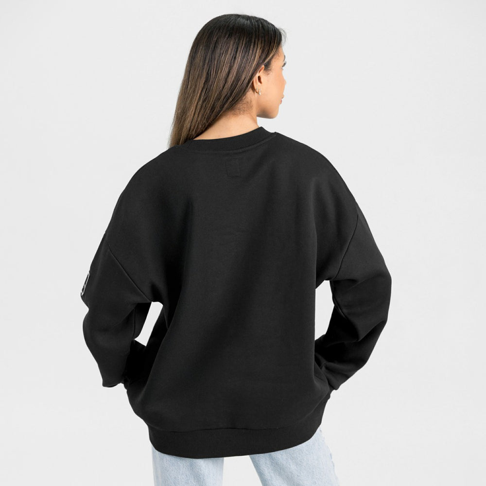 Tampa Bay Buccaneers Gameday Couture Women's Oversized Victory Lane Black Label Premium Fleece Sweatshirt Black - NFL