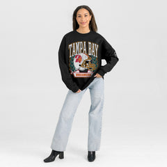 Tampa Bay Buccaneers Gameday Couture Women's Oversized Victory Lane Black Label Premium Fleece Sweatshirt Black - NFL