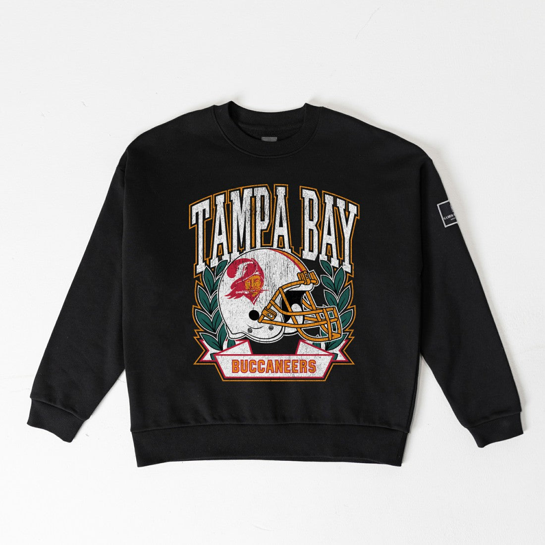 Tampa Bay Buccaneers Gameday Couture Women's Oversized Victory Lane Black Label Premium Fleece Sweatshirt Black - NFL