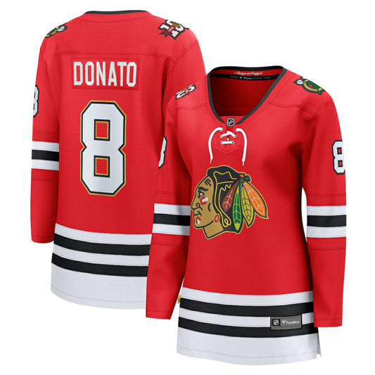 Ryan Donato Chicago Blackhawks Fanatics Women's Centennial Breakaway Player Jersey - Red | NHL Jerseys