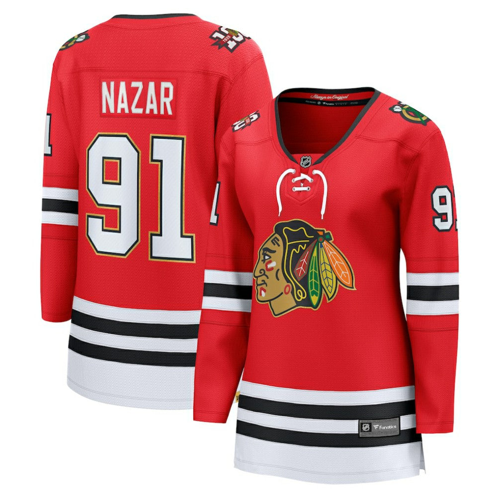 Frank Nazar Chicago Blackhawks Fanatics Women's Centennial Breakaway Player Jersey - Red | NHL Jerseys