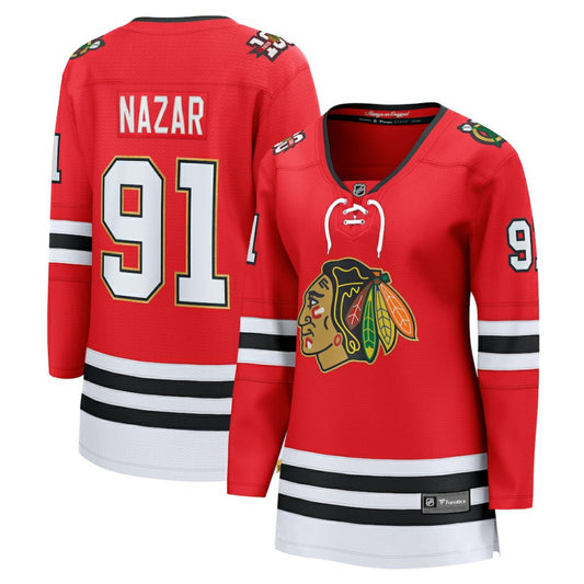 Frank Nazar Chicago Blackhawks Fanatics Women's Centennial Breakaway Player Jersey - Red | NHL Jerseys