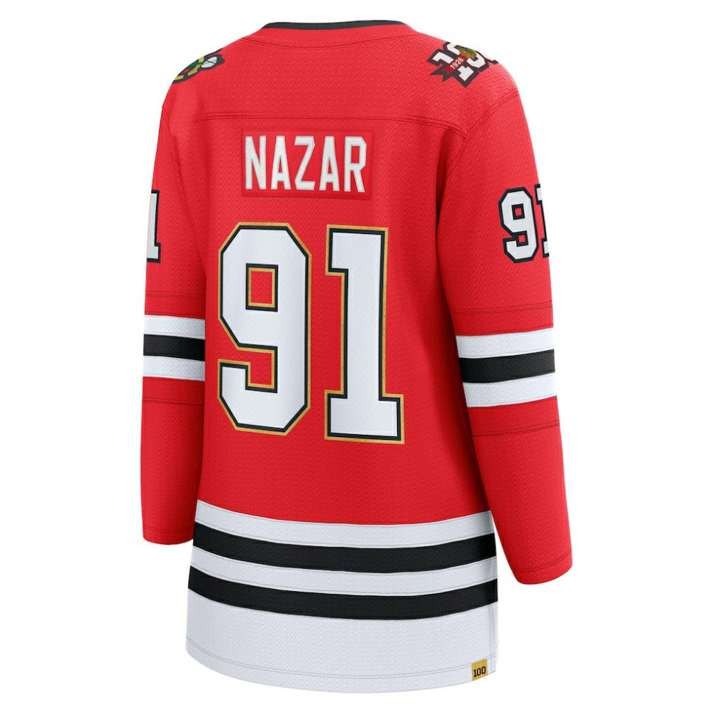 Frank Nazar Chicago Blackhawks Fanatics Women's Centennial Breakaway Player Jersey - Red | NHL Jerseys