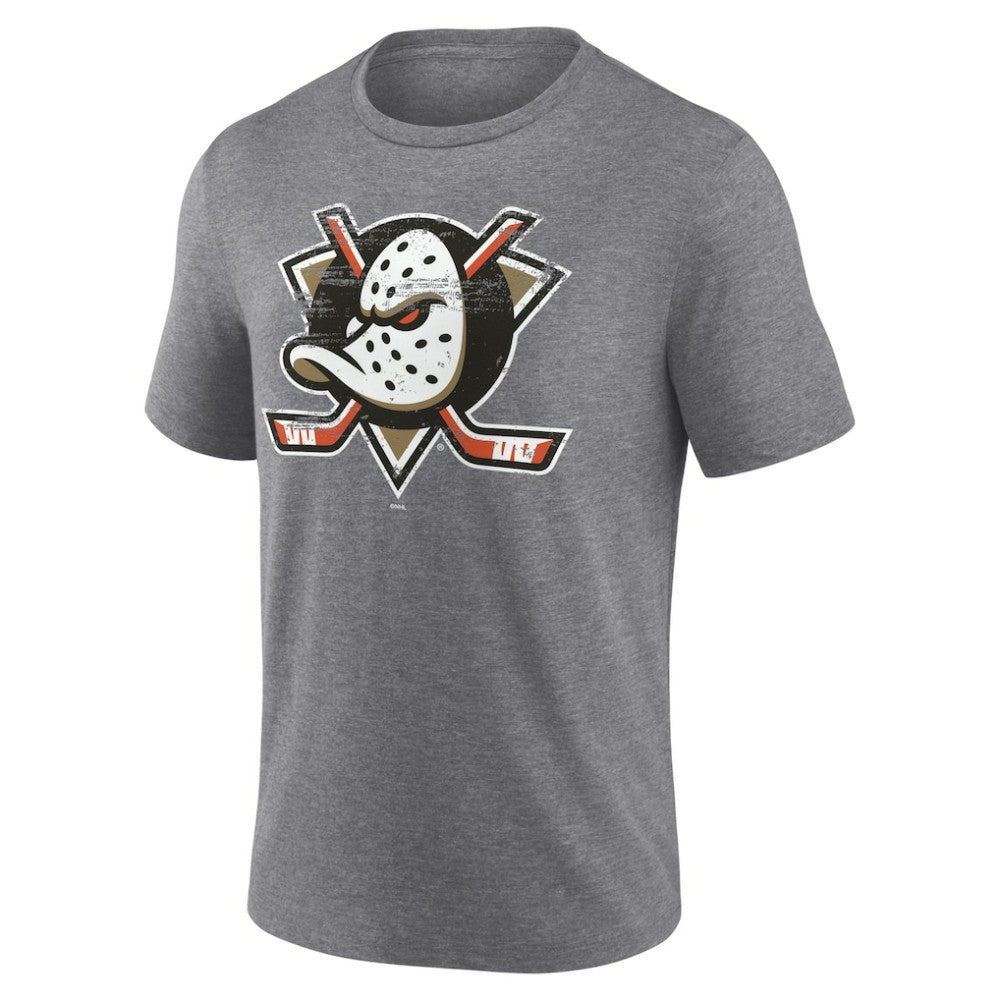 Anaheim Ducks - Heritage Custom Tri-Blend T-Shirt Gray