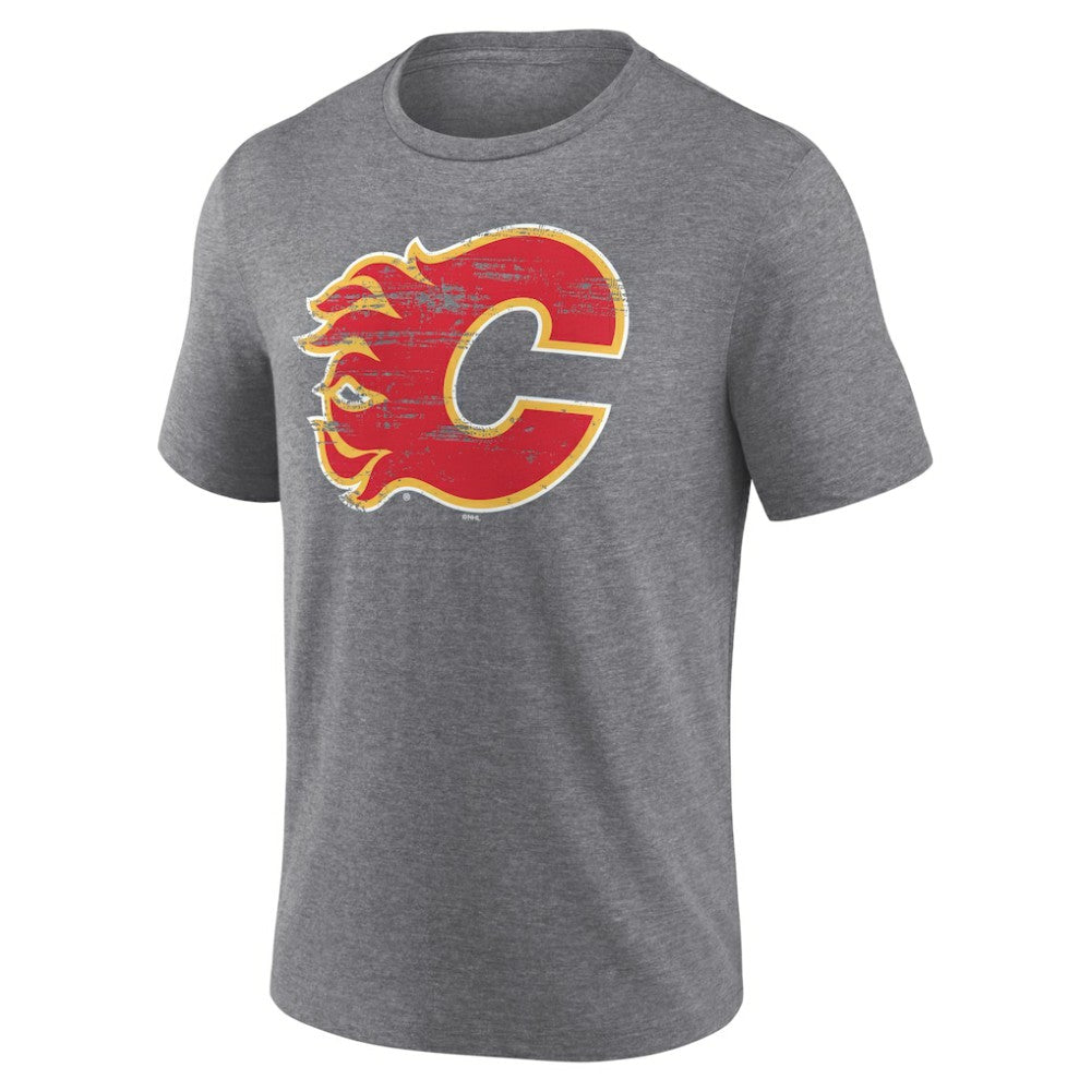 Calgary Flames - Heritage Custom Tri-Blend T-Shirt Gray