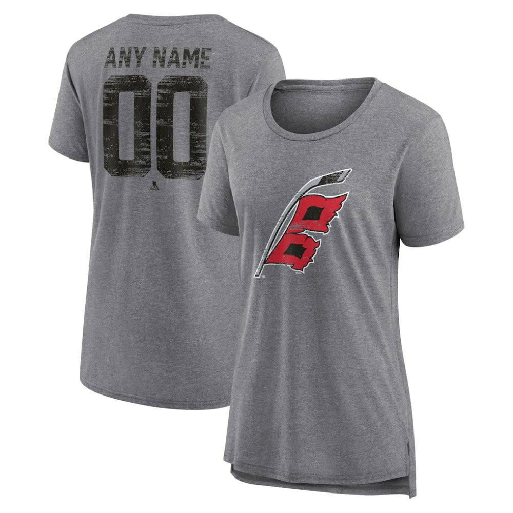 Carolina Hurricanes - Women's Heritage Custom Tri-Blend T-Shirt Gray