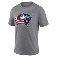 Columbus Blue Jackets - Heritage Custom Tri-Blend T-Shirt Gray