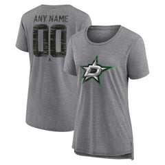 Dallas Stars - Women's Heritage Custom Tri-Blend T-Shirt Gray
