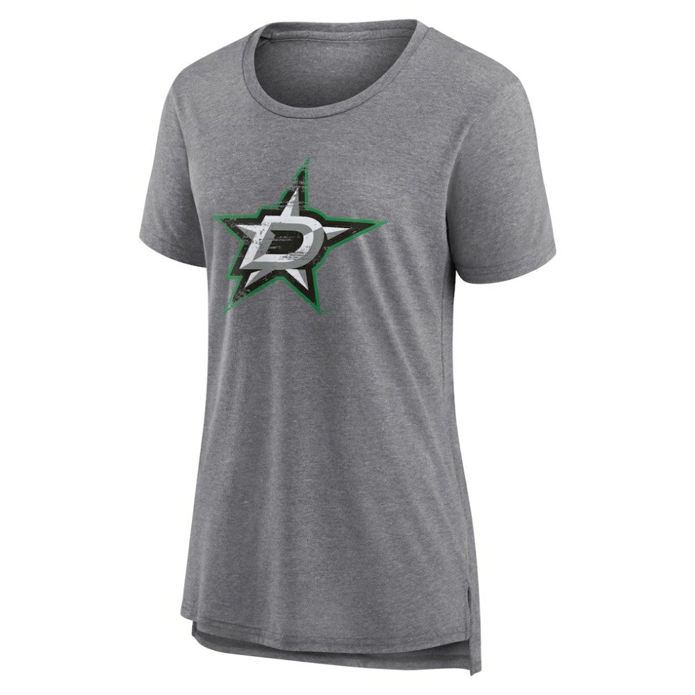 Dallas Stars - Women's Heritage Custom Tri-Blend T-Shirt Gray