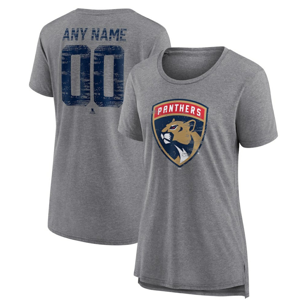 Florida Panthers - Women's Heritage Custom Tri-Blend T-Shirt Gray