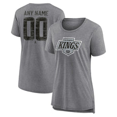 Los Angeles Kings - Women's Heritage Custom Tri-Blend T-Shirt Gray