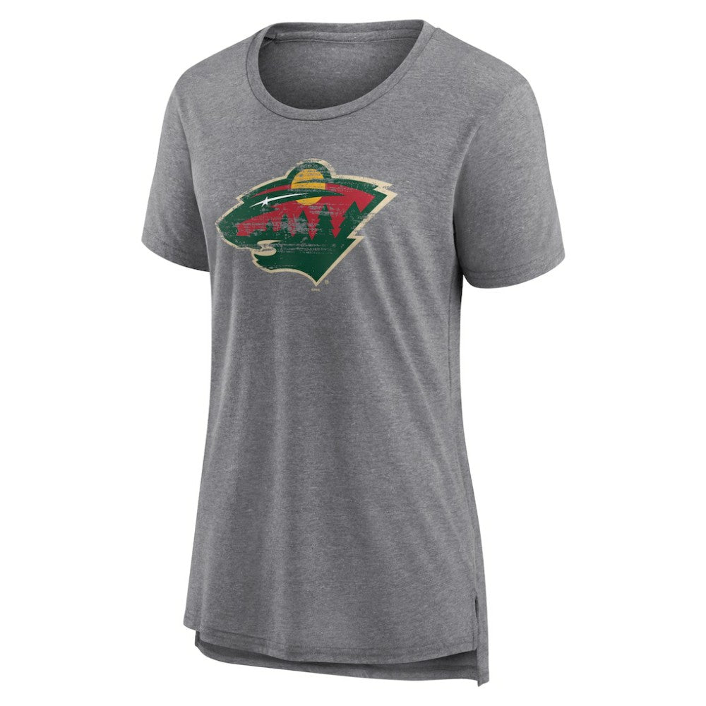 Minnesota Wild - Women's Heritage Custom Tri-Blend T-Shirt Gray