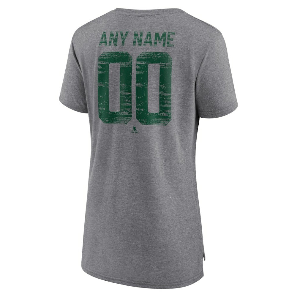 Minnesota Wild - Women's Heritage Custom Tri-Blend T-Shirt Gray
