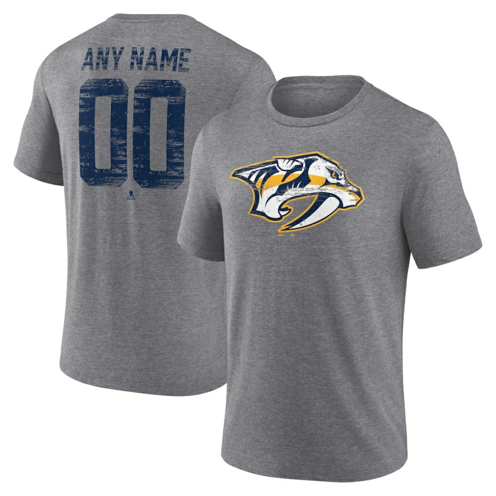 Nashville Predators - Heritage Custom Tri-Blend T-Shirt Gray
