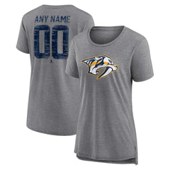 Nashville Predators - Women's Heritage Custom Tri-Blend T-Shirt Gray