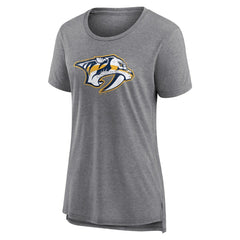 Nashville Predators - Women's Heritage Custom Tri-Blend T-Shirt Gray